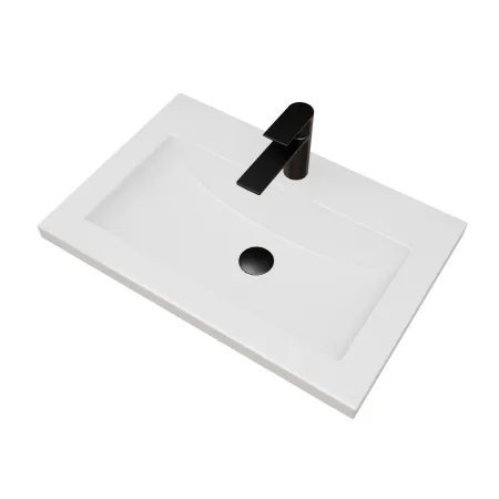 Umywalka wpuszczana w blat / meblowa z konglomeratu Arno 60x40 biały połysk